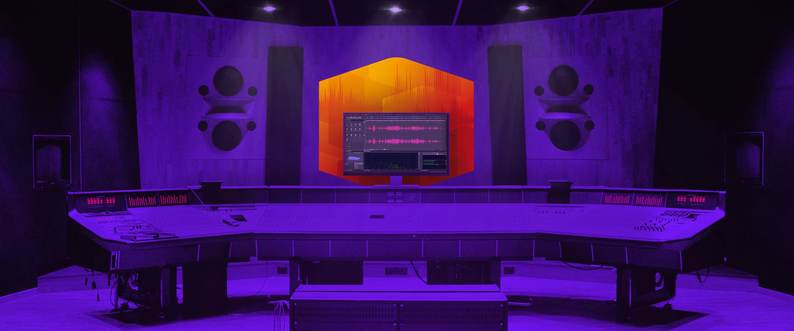 A console with audio tuning equipment